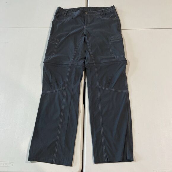 Kuhl Pants - KUHL Kliffside 6233 Sz 12 Reg Convertible Cargo Hiking Pants Dark Gray Charcoal